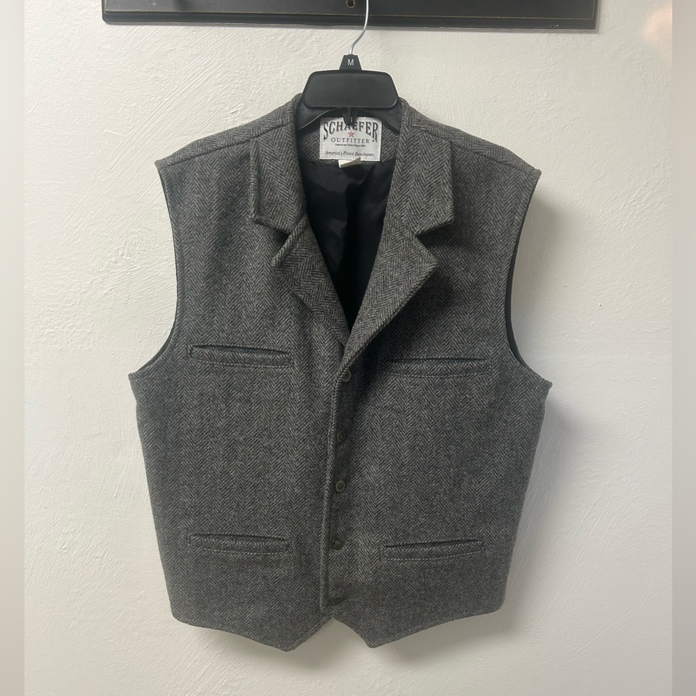 Schaefer outfitter grey wool vest style 707